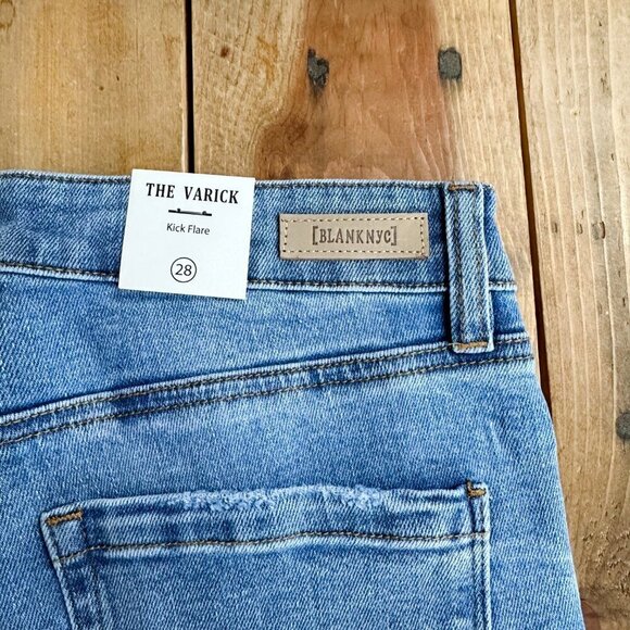 BLANKNYC The Varick Women's High-Waisted Kick Flare Jeans Blue Size 28 Crop - Picture 8 of 10